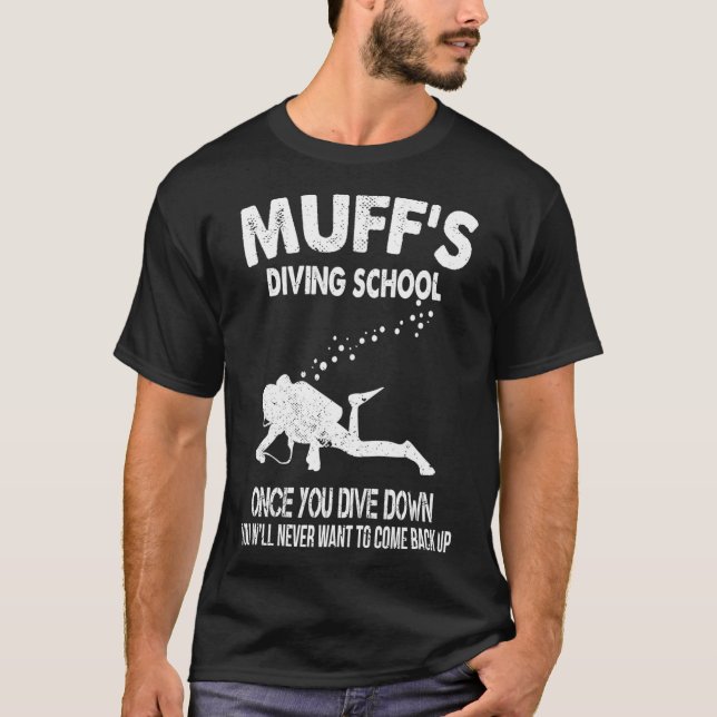 Vintage Muffs Diving School  T Shirt (Framsida)