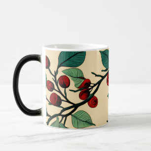 Vintage-mugdesign med botaniskt bladmotiv magisk mugg