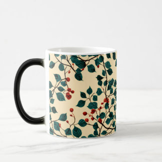 Vintage-muggsdesign med botaniskt bladmotiv magisk mugg