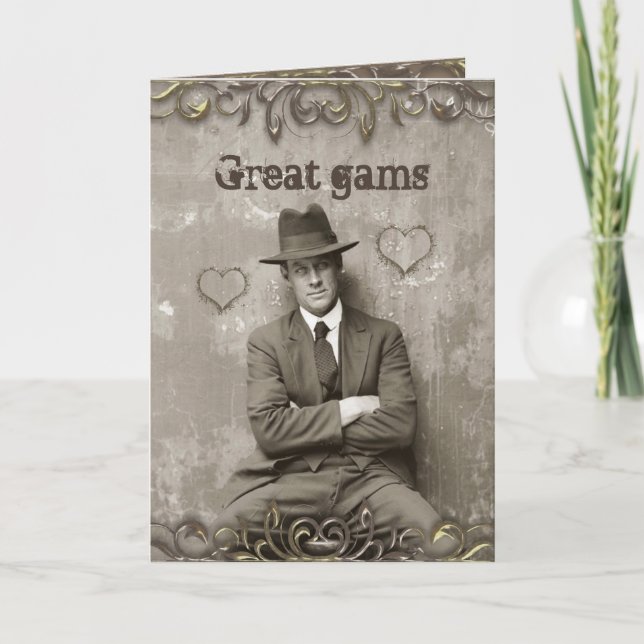 Vintage mugshot maffiman kärlek lustig romantik kort (Framsida)