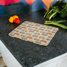 Vintage Multifärgad Cars Mönster