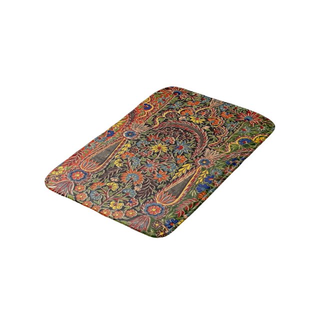 Vintage Multifärgat Blommönster Badrumsmatta (Vinklad)