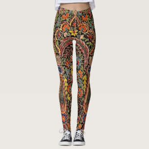 Vintage Multifärgat Blommönster Leggings