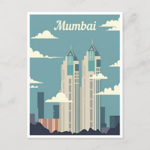 Vintage Mumbai, Indiens vattenfärturism Vykort