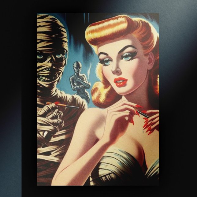 Vintage Mummy Girl Vykort (Skapare uppladdad)