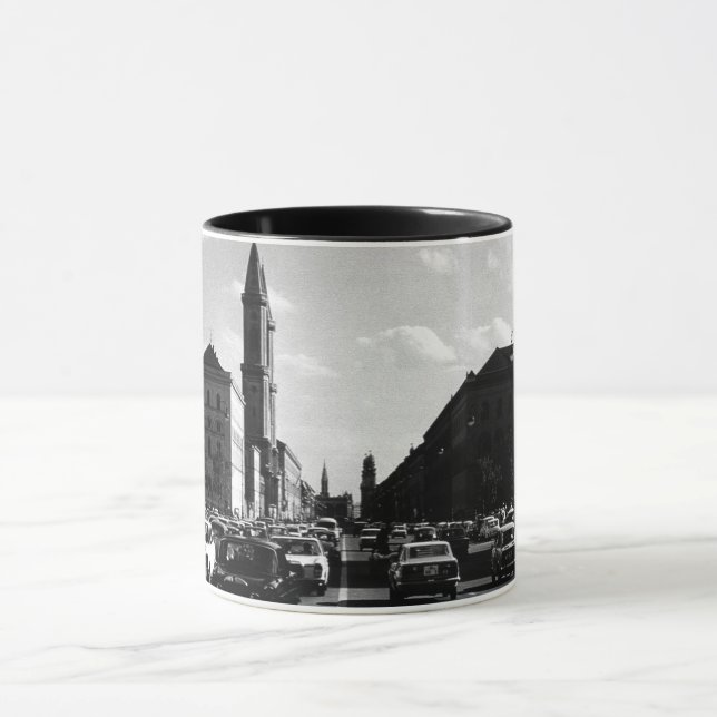 Vintage München ludwigstraße Universiteten kyrka 1 Mugg (Center)