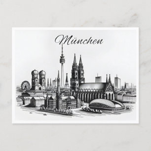 Vintage München Munchen Tyskland Vykort