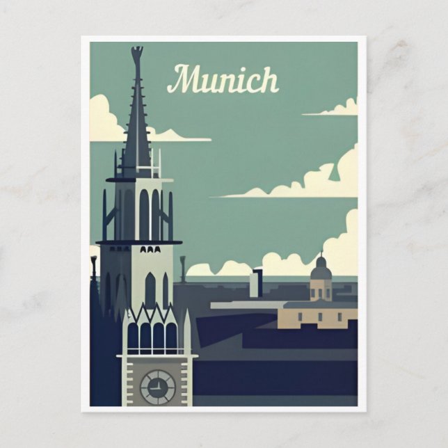 Vintage München Munchen Tyskland Vykort (Framsida)