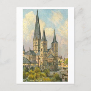 Vintage Munster i Bonn, Tyskland Vykort