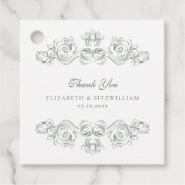 Vintage Muren Grönt Ornate Ram Tack Gåvor Etiketter