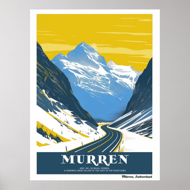 Vintage Murren, Schweiz Poster (Framsidan)