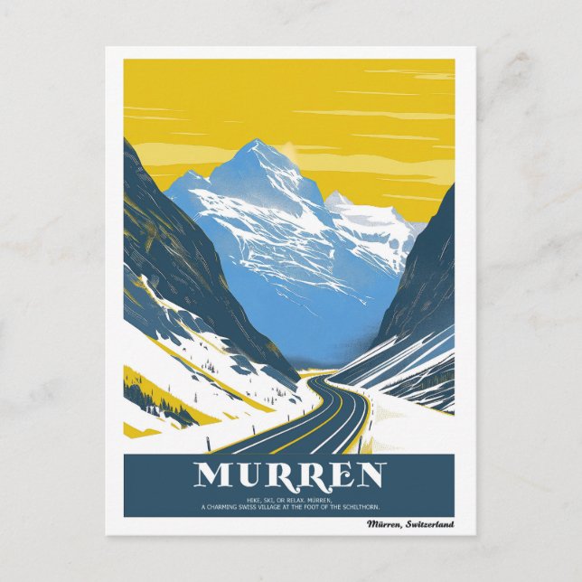 Vintage Murren, Schweiz Vykort (Framsida)
