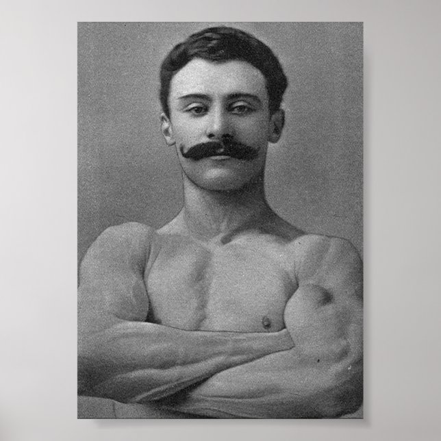 Vintage Muscle Bodybuilding der Strongman Poster (Framsidan)