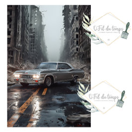 Vintage Muscle Car - Impala- Post Apocaliptic City