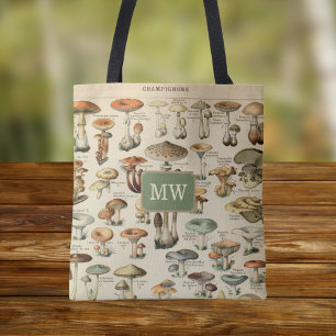 Vintage Mushroom Anpassningsbar Monogram Bok Tygkasse