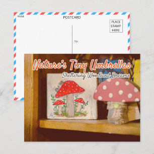 Vintage Mushroom Decor Vykort