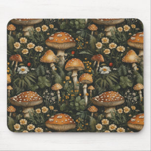 Vintage Mushroom Garden Seamless Mönster Musmatta