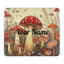 Vintage Mushroom Glass Clearboard