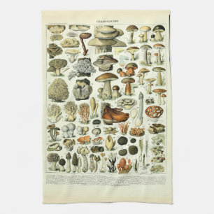 Vintage Mushroom Illustrations by Adolphe Millot Kökshandduk
