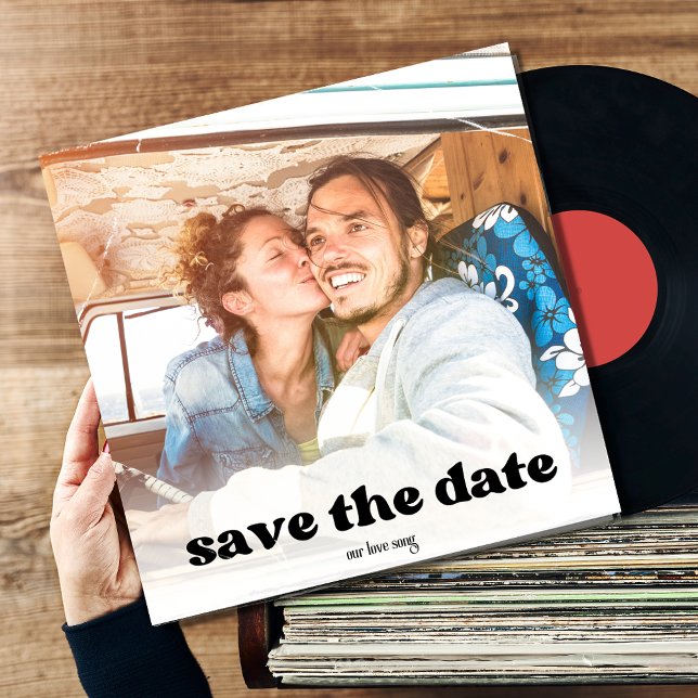 Vintage Music Album Cover Bröllop spara datum Datumet (Vintage Music Album Cover Wedding Save the Date)