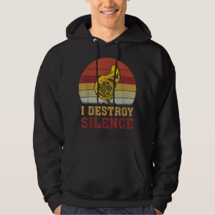 Vintage Music Älskare I Förstör Fransken Tystnad 4 Hoodie