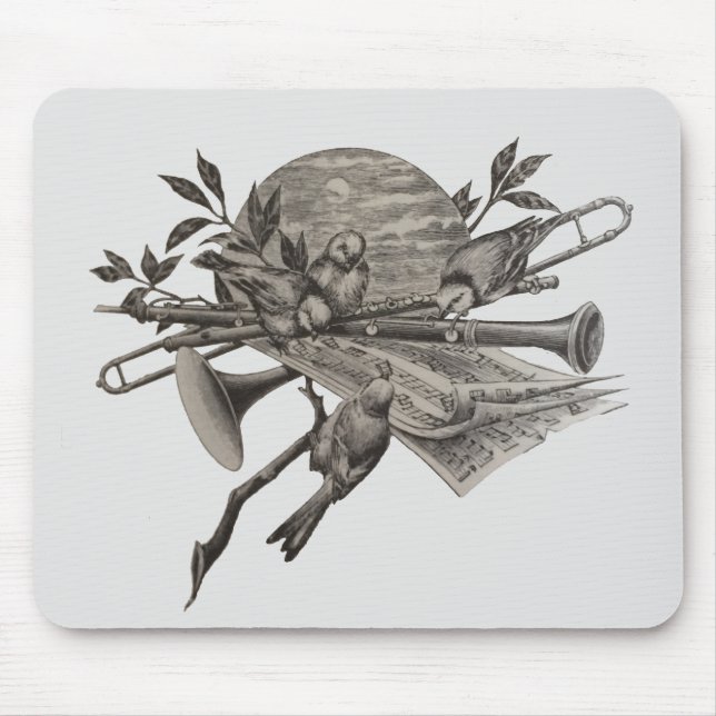 Vintage Music Älskare Musical Band Instrument Musmatta (Framsidan)