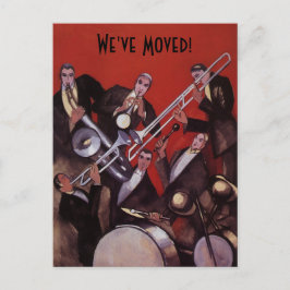 Vintage Music Art Deco Jazz Band Byte av Adress Meddelande Vykort