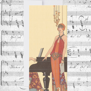 Vintage Music, Art Deco Pianist Musician Singer