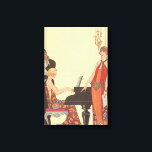 Vintage Music, Art Deco Pianist Musician Singer Canvastryck<br><div class="desc">Vintage illustration art deco bra art musical design med en pianist som spelar piano och en sångare som ska sjunga och prestera med musik. Kvinnorna har klassisk 20:s flapperklädsel på ett modernt sätt. Kantation av George Barbier. 1922</div>
