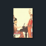 Vintage Music, Art Deco Pianist Musician Singer Canvastryck<br><div class="desc">Vintage illustration art deco bra art musical design med en pianist som spelar piano och en sångare som ska sjunga och prestera med musik. Kvinnorna har klassisk 20:s flapperklädsel på ett modernt sätt. Kantation av George Barbier. 1922</div>