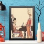 Vintage Music, Art Deco Pianist Musician Singer Poster<br><div class="desc">Vintage illustration art deco bra art musical design med en pianist som spelar piano och en sångare som ska sjunga och prestera med musik. Kvinnorna har klassisk 20:s flapperklädsel på ett modernt sätt. Kantation av George Barbier. 1922</div>