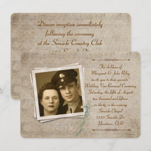 Vintage Music Bröllop Vow Renewal Inbjudningar