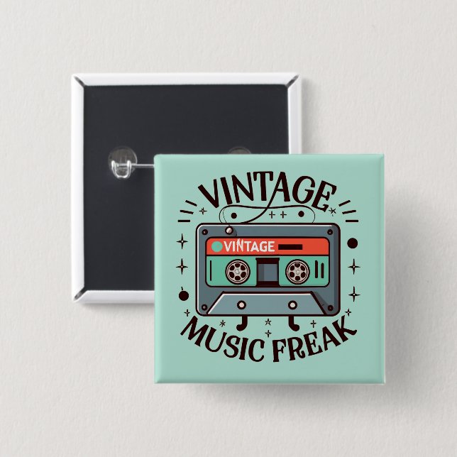 Vintage Music Freak Knapp (Framsida & baksida)