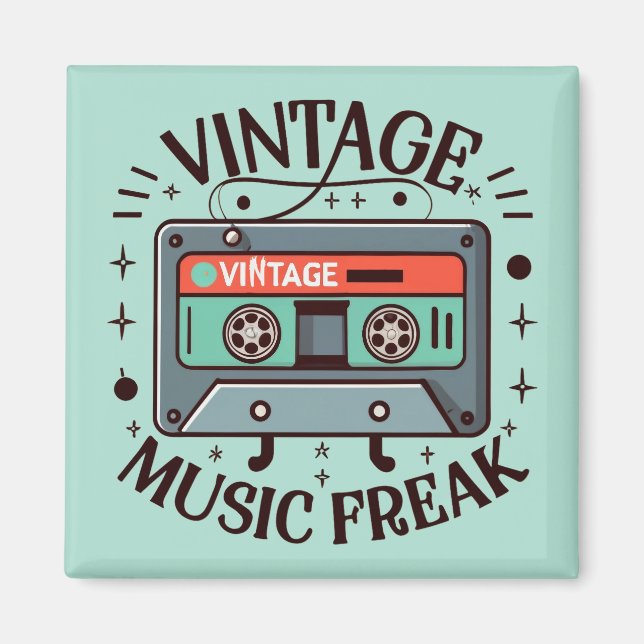 Vintage Music Freak Magnet (Framsidan)