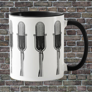 Vintage Music, gammalmodig retro-mikrofon Mugg