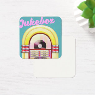 Vintage Music Jukebox Fyrkantigt Visitkort