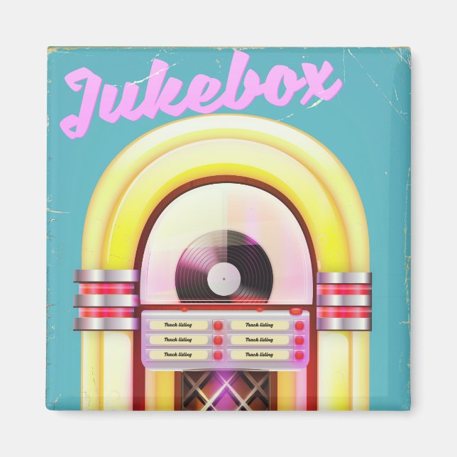 Vintage Music Jukebox Magnet (Framsidan)