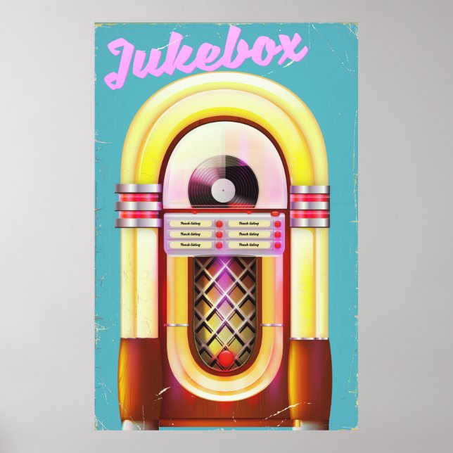 Vintage Music Jukebox Poster (Framsidan)