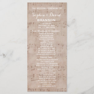 Vintage Music Lakan Bröllopsprogram Anpassningsbar Program