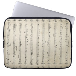 Vintage Music Note Laptop Fodral