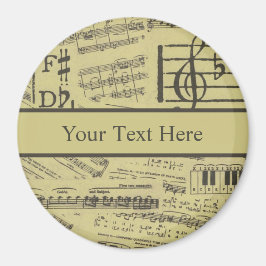 vintage Music Note Mönster Music Theme musiker Magnet