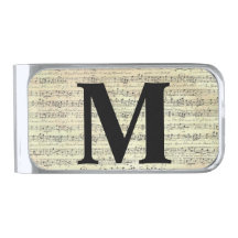 Vintage Music Note Musician Monogram