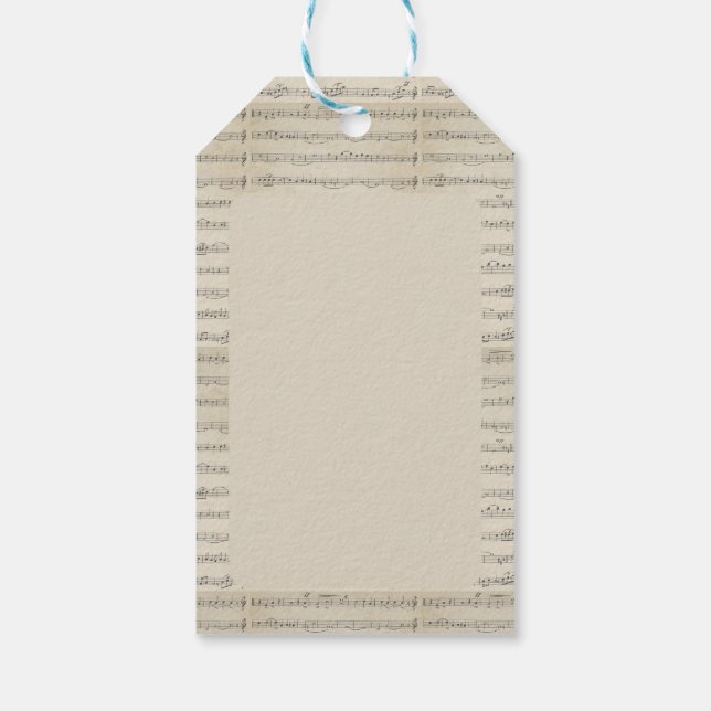 Vintage Music Note Presentetikett (Baksidan)