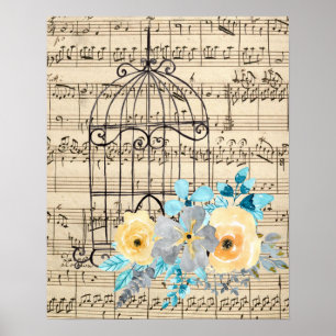Vintage Music och Birdcage Poster
