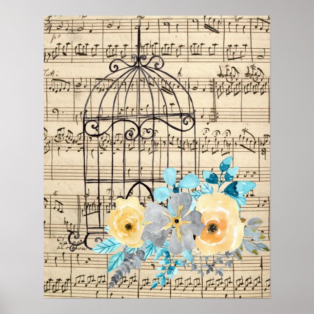 Vintage Music och Birdcage Poster (Framsidan)