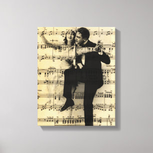 Vintage Music och Dance Canvastryck