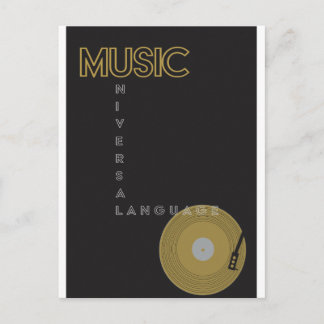 Vintage Music Poster Spela in spelare Vykort