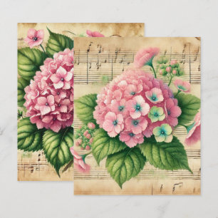 Vintage Music Rosa & Grönt Hydrangea Scrapbook