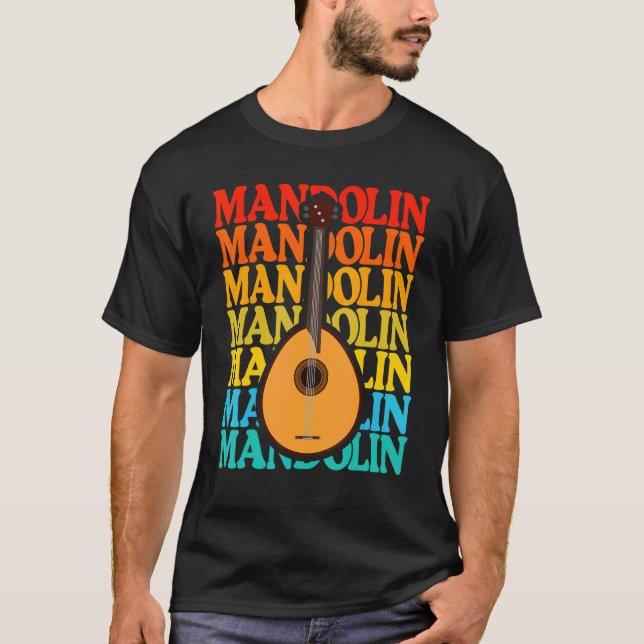 Vintage Music String Instrument Mandolin T Shirt (Framsida)