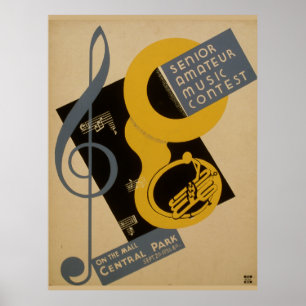 Vintage Music Tävling Poster